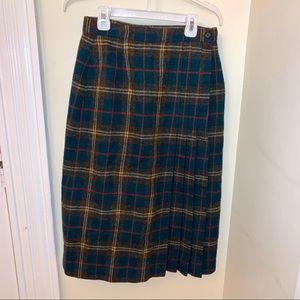 Vintage Wool Plaid Skirt